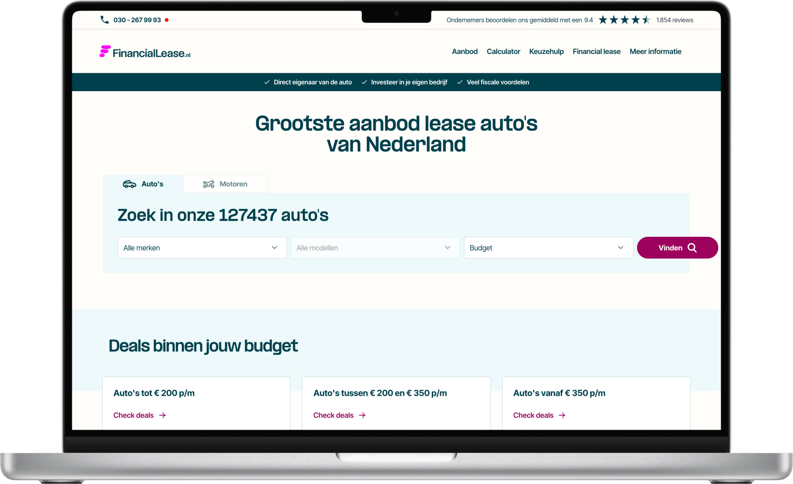Financial lease berekening voor Luca Cars B.V.